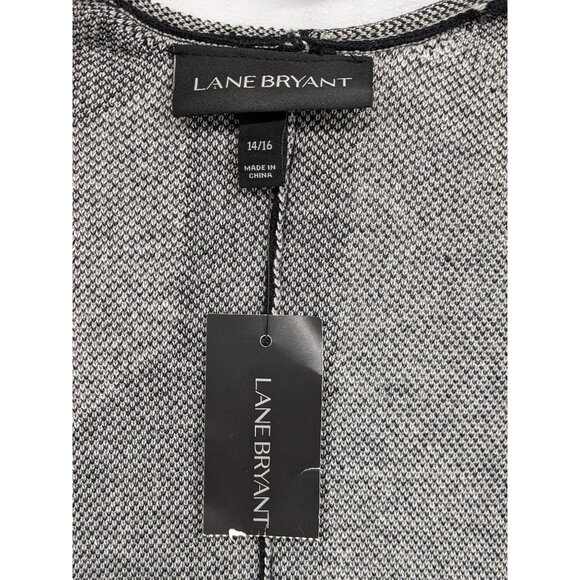 Lane Bryant Knit Cardigan Vest Women Size 14/16 Open Knit Geometric Office Boho - Picture 4 of 8